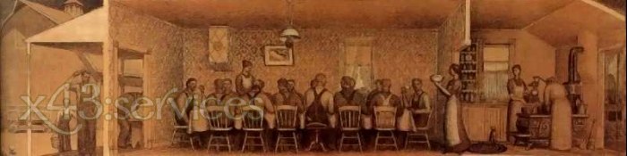 Grant Wood - Das Abendessen der Drescher - The Treshers Supper